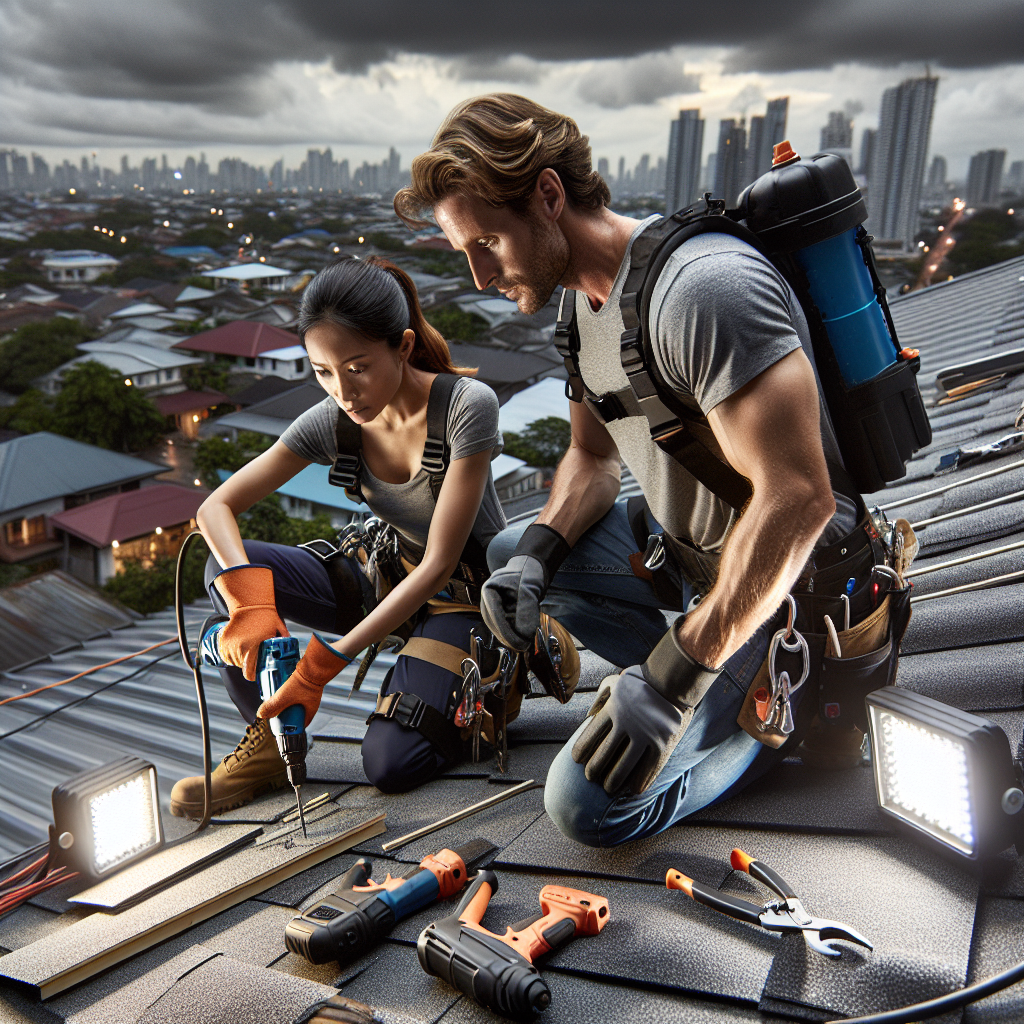 Professional roofing specialists demonstrating expertise and equipment quality